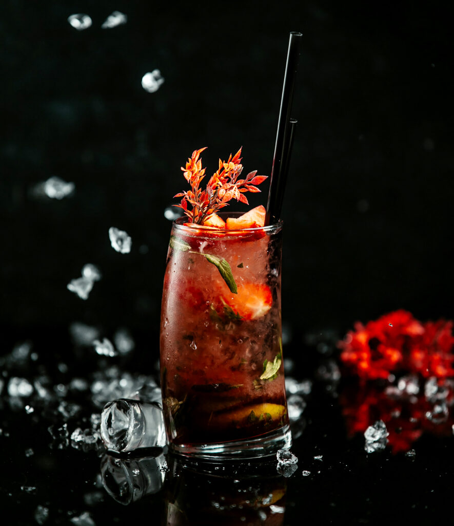 watermelon ice tea on the table